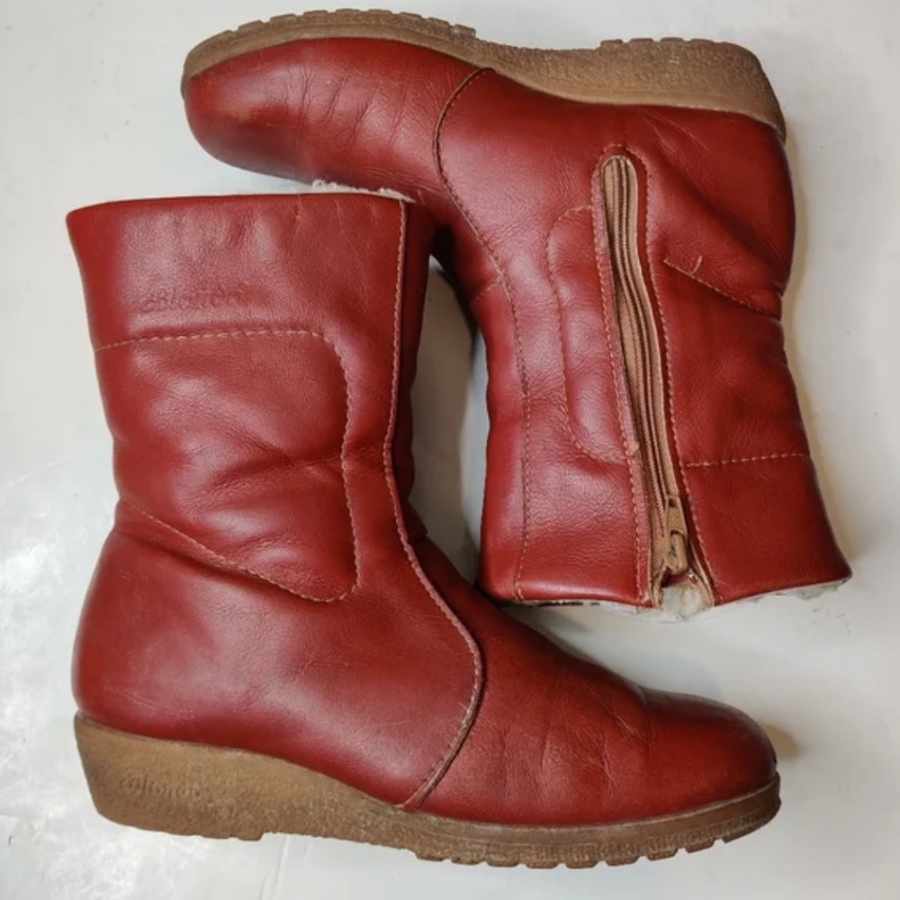 Blondo Vintage Brown Leather Mid Calf Boots Size 7